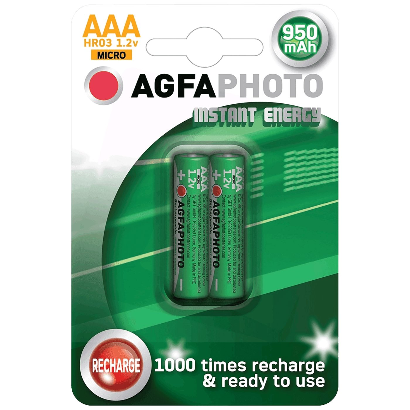 AGFA Punjiva baterija R2U Micro, AAA, 1.2 V, 950mAh, Blister 2 komada