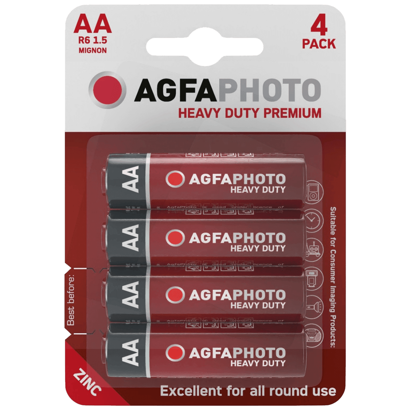 AGFA Zinc baterije AA B4, 1.5 V, Blister 4 komada