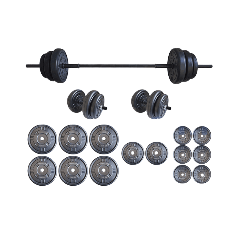 Set tegova Platinum sa šipkom, 75 kg, Crni