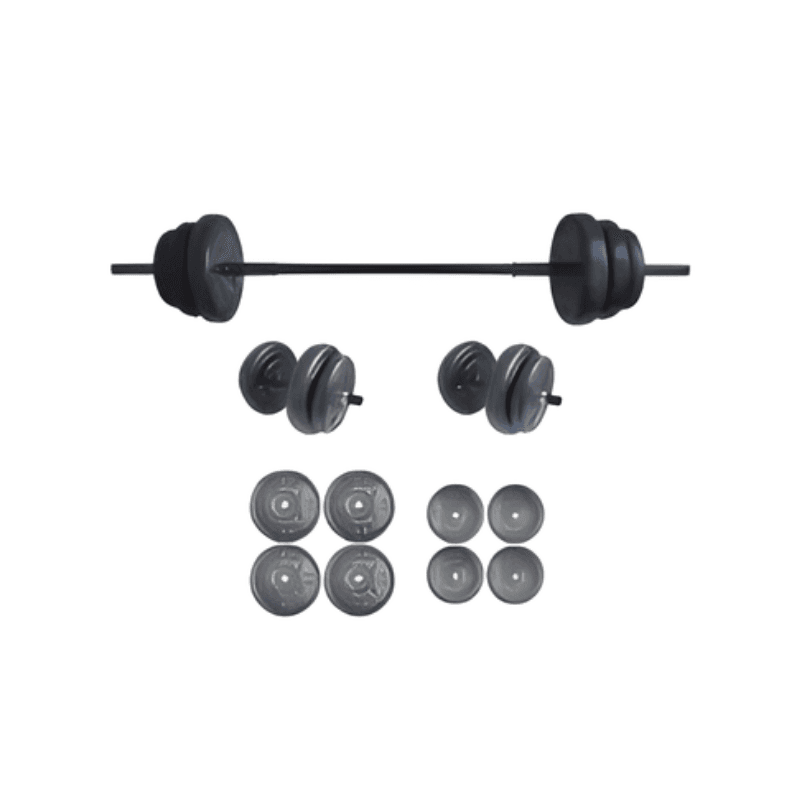 Set tegova Platinum sa šipkom, 35 kg, Crni