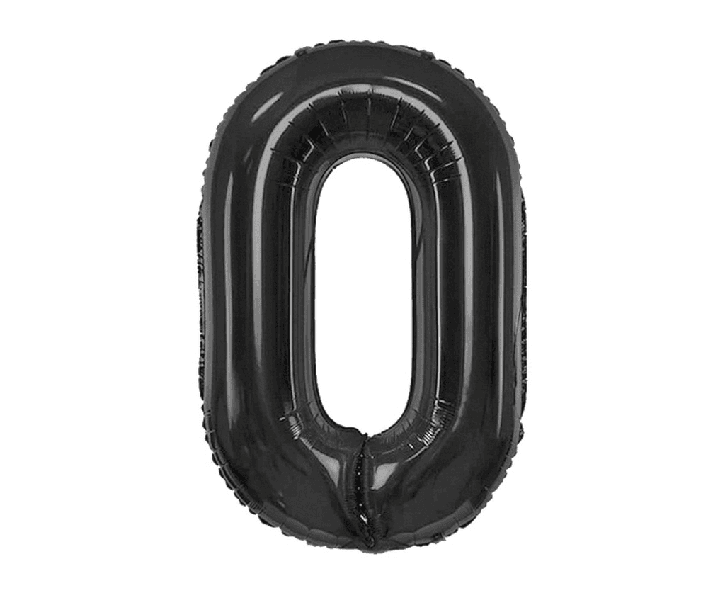 Folijski balon Matt Crno Broj 0 Ch-B8C0, 85cm, Crni