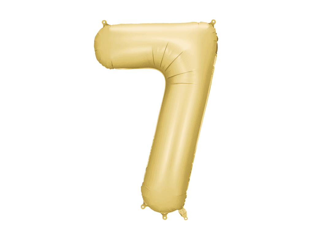 Folijski balon Broj 7 Fb1S-7-019, 86cm, Zlatne boje