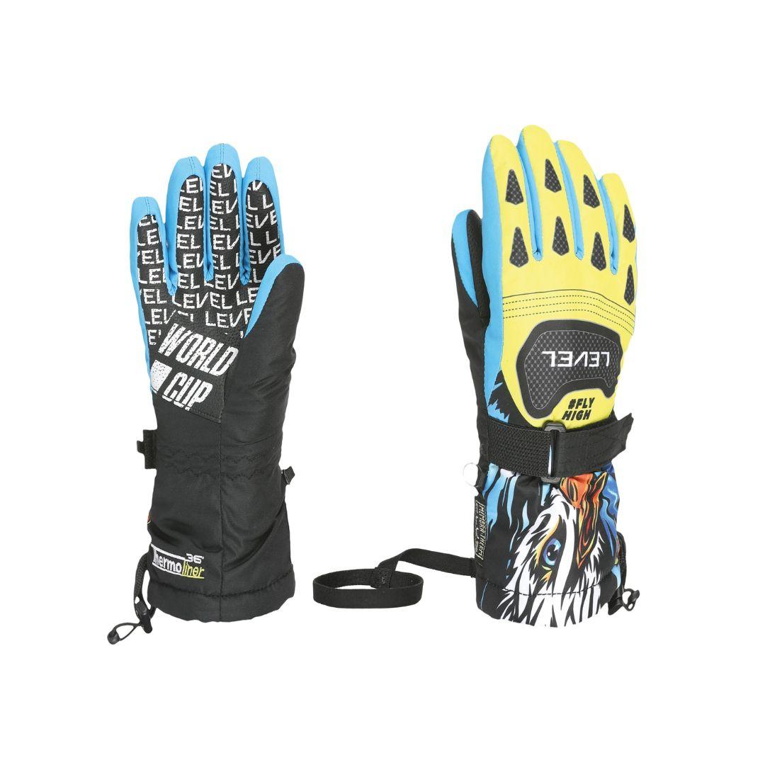 Level Dječije skijaške rukavice Junior, Šarene