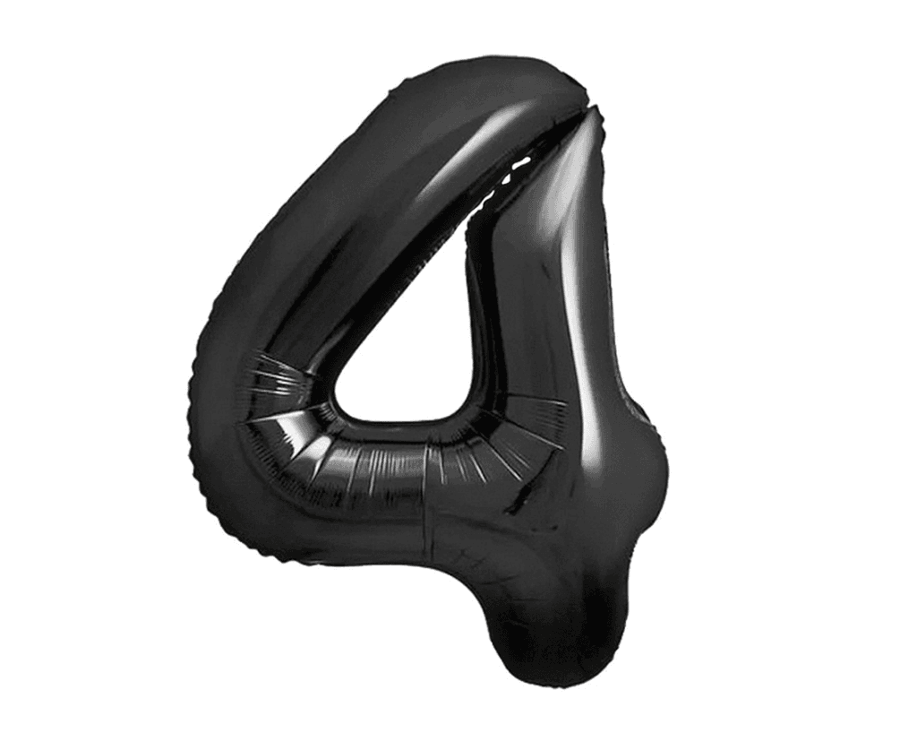 Folijski balon Matt Crno Broj 4 Ch-B8C4, 85cm, Crni
