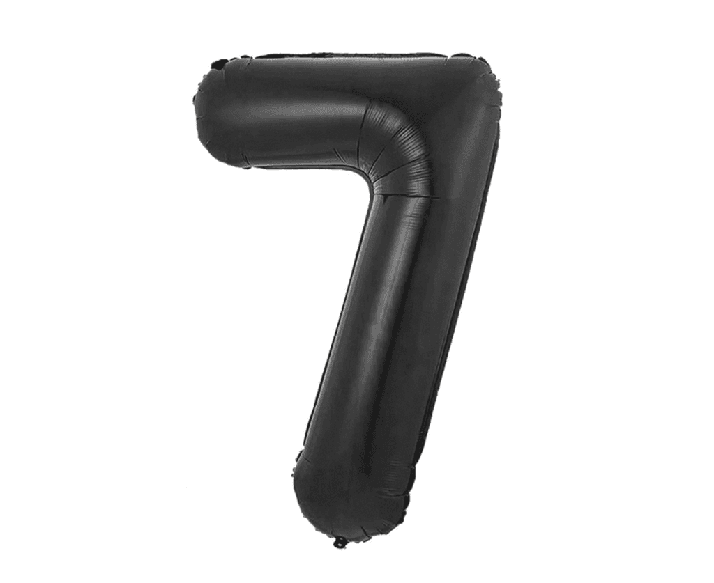 Folijski balon Matt Crno Broj 7 Ch-B8C7, 85cm, Crni