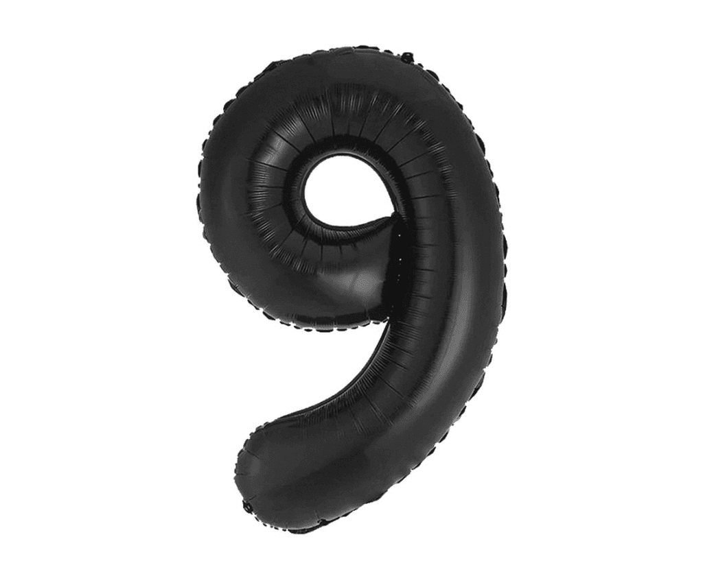 Folijski balon Matt Crno Broj 9 Ch-B8C9, 85cm, Crni