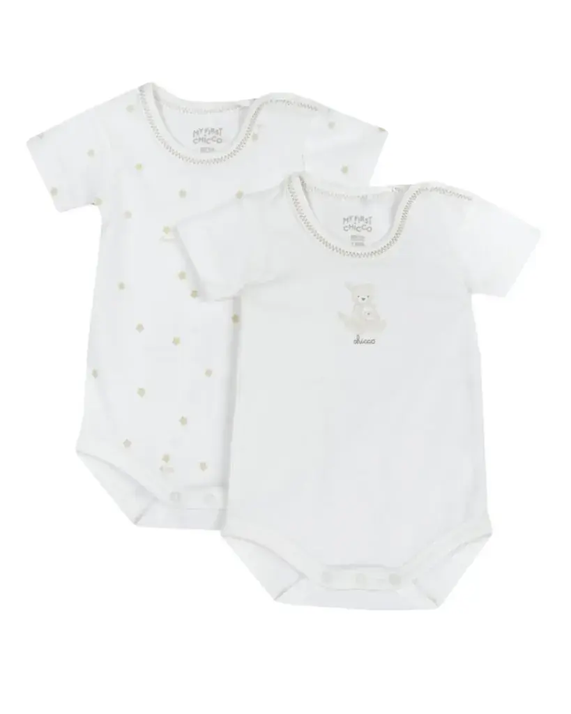 Chicco Set bodija za bebe Dream, 2 Komada, Bijeli