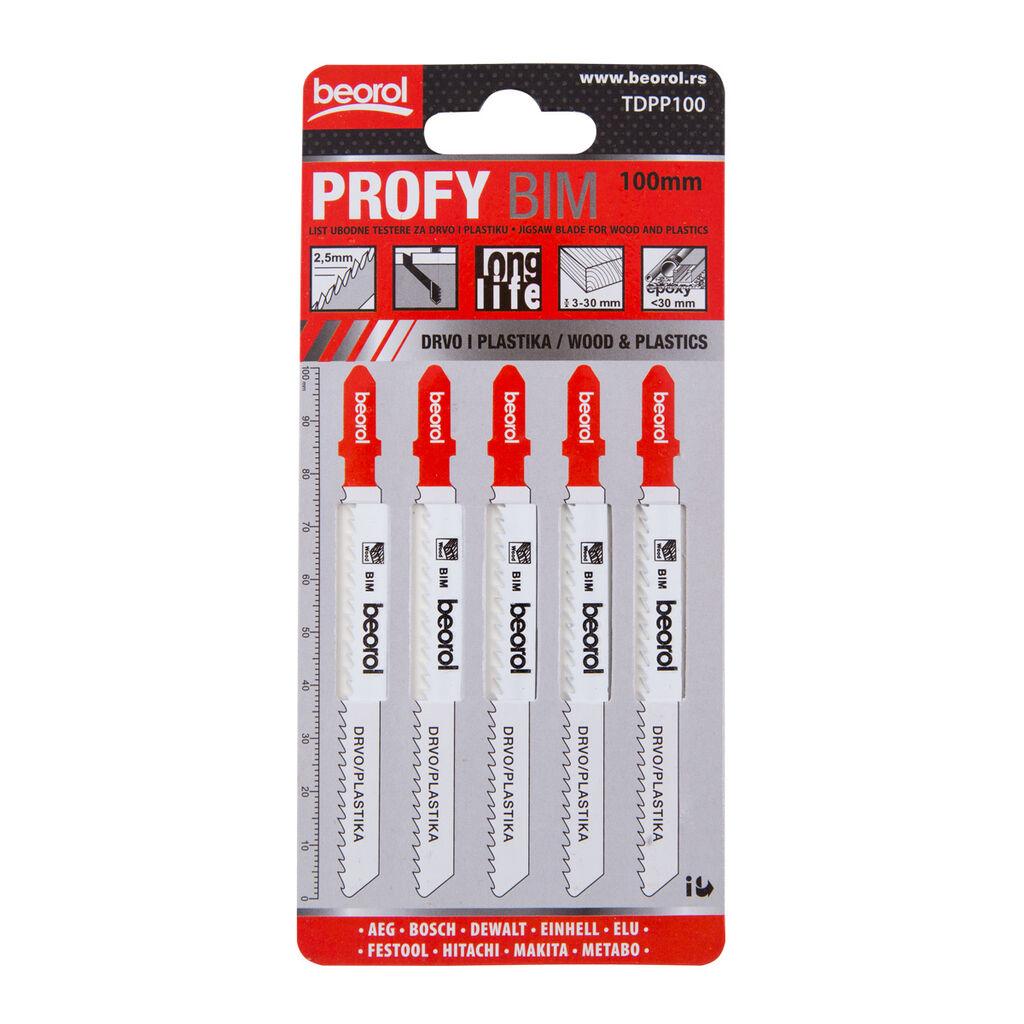 BEOROL Listovi ubodne testere za drvo i plastiku Profi 100mm 5/1