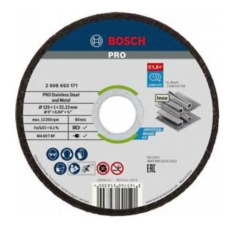BOSCH daska za rezanje ravna Standard za Inox - Rapido WA 60 T BF, 125 mm, 22,23 mm, 1,0 mm