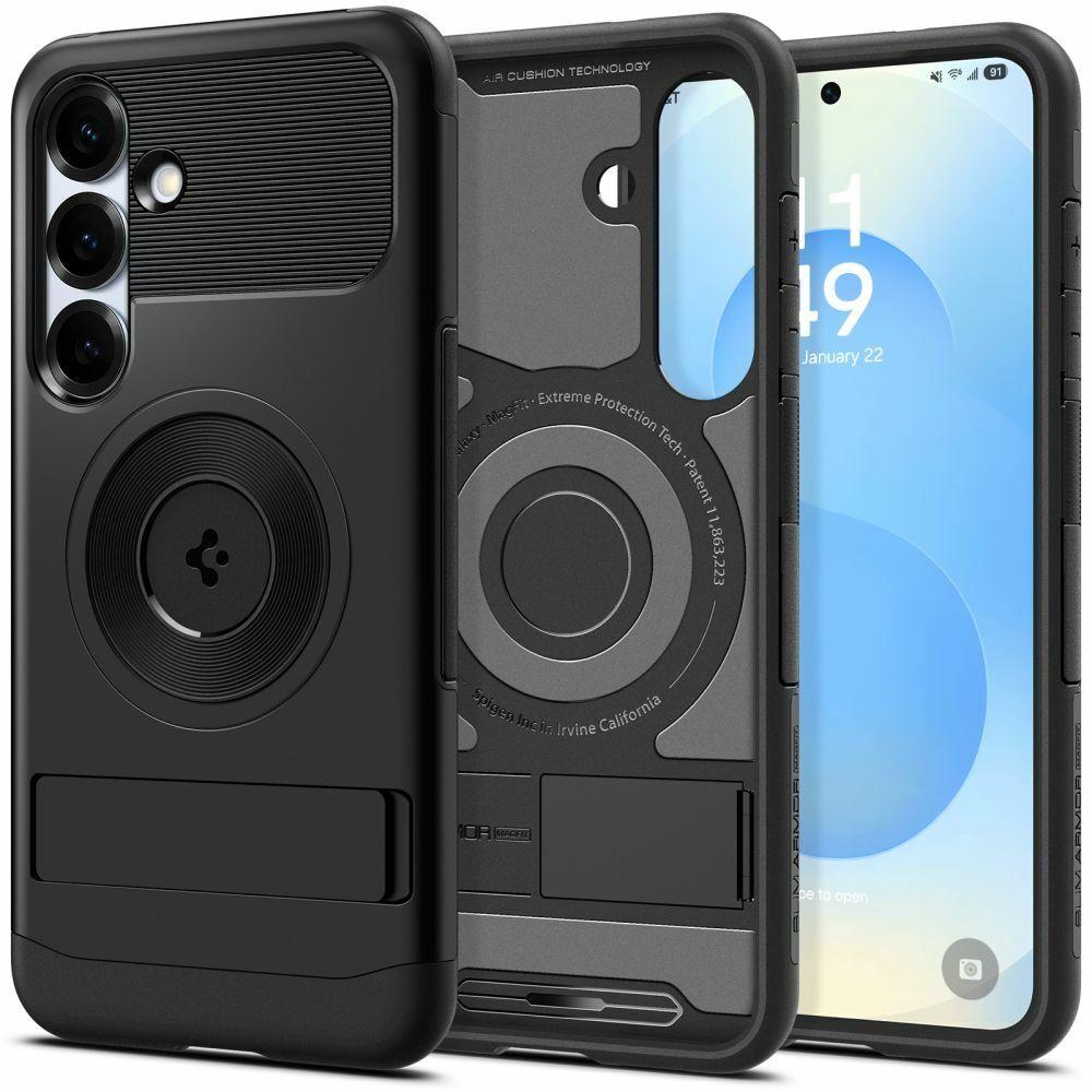 Spigen Magsafe maska za mobilni telefon za Galaxy S25 Slim Armor, Crna