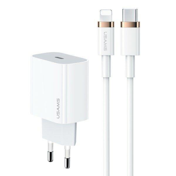 USAMS T49 Fast punjač + US-SJ484U63 C To L 20W PD Fast kabl 1.2M