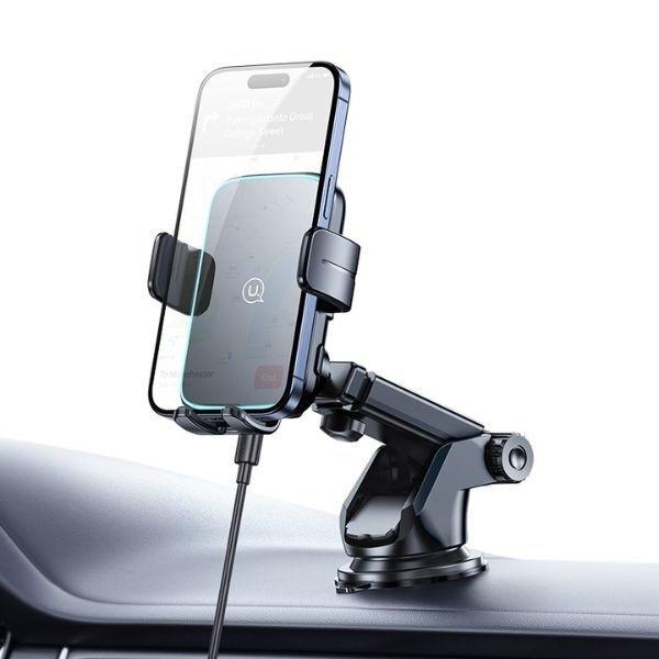 Usams Automobilski bežični stalak za punjenje telefona CD229, 15W, Crni