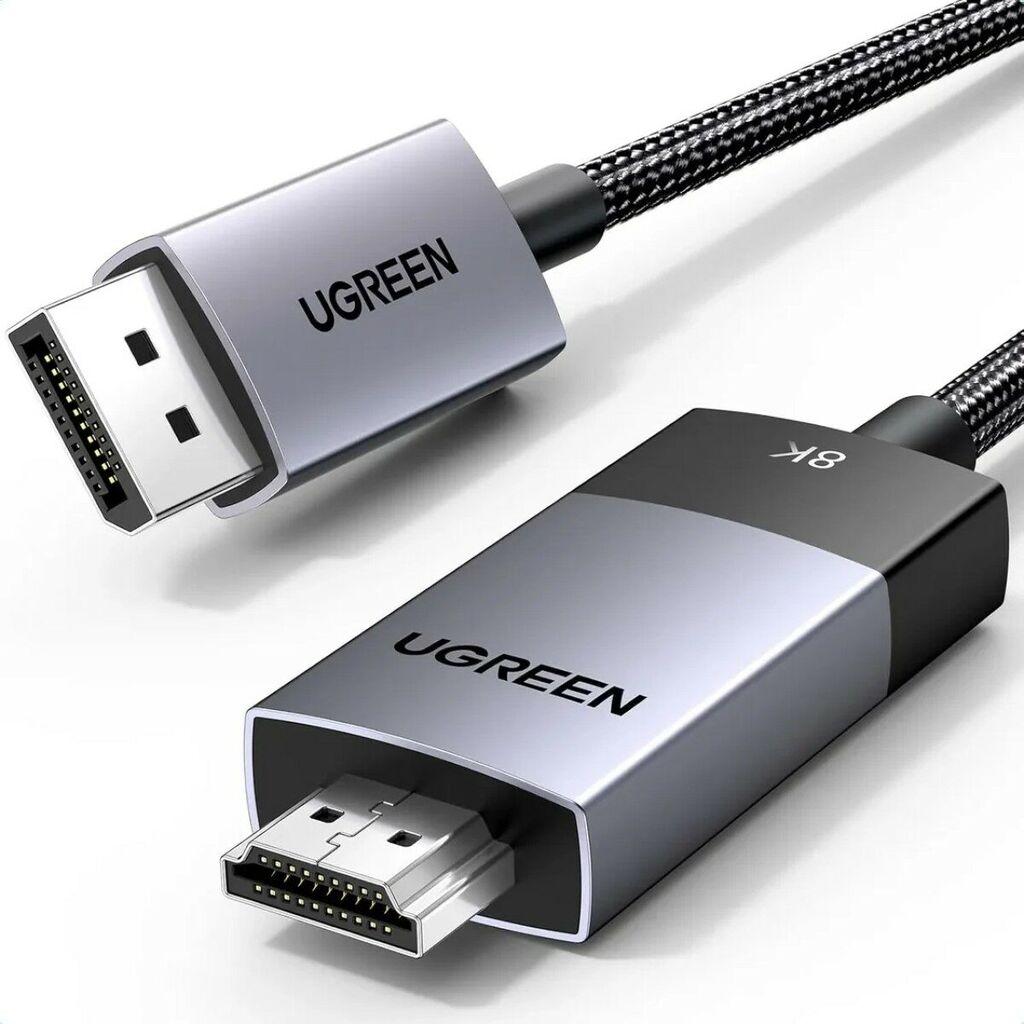 Ugreen Kabl, DisplayPort na HDMI, 8K@60Hz, 2m, Sivo-crni