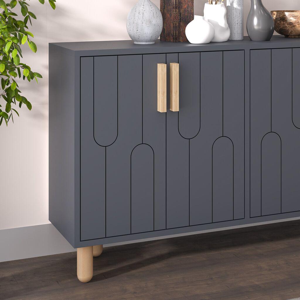 Hanah Home Konzola Vincent, 120x73,6x29,6 cm, Antracit