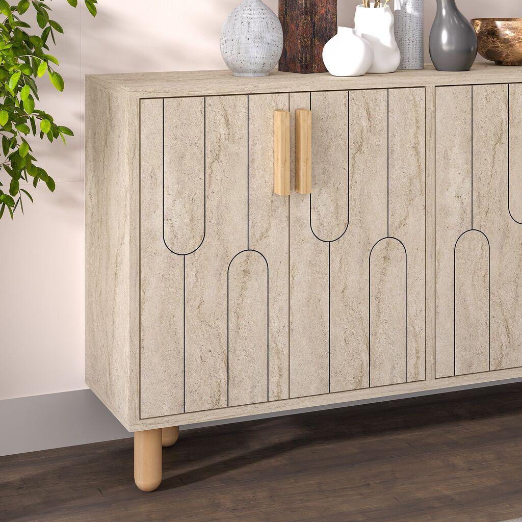 Hanah Home Konzola Vincent, 120x73,6x29,6 cm, Pesak