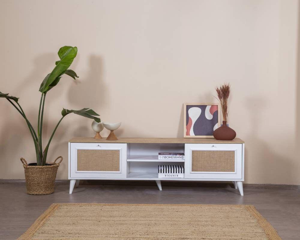 Hanah Home TV nosač za komodicu, 55x180x41 cm, boja bijelog hrasta