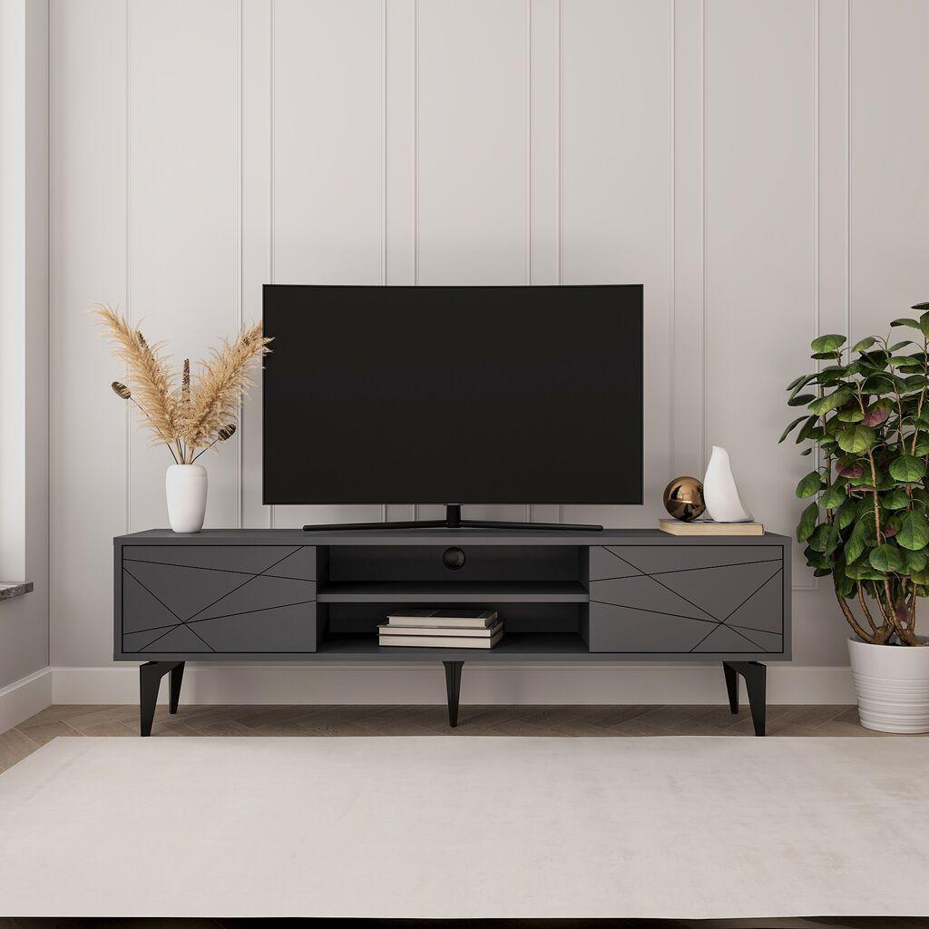 Hanah Home TV komoda Brandon, 160x48,2x39,6 cm, antracit boja