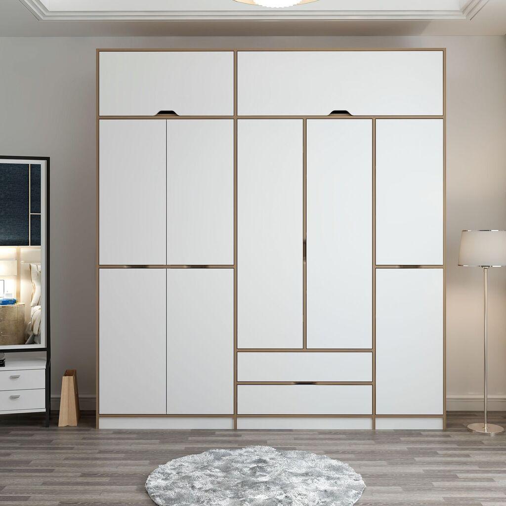 Hanah Home Ormar Elina-8913, 232x253x52 cm, Bijeli
