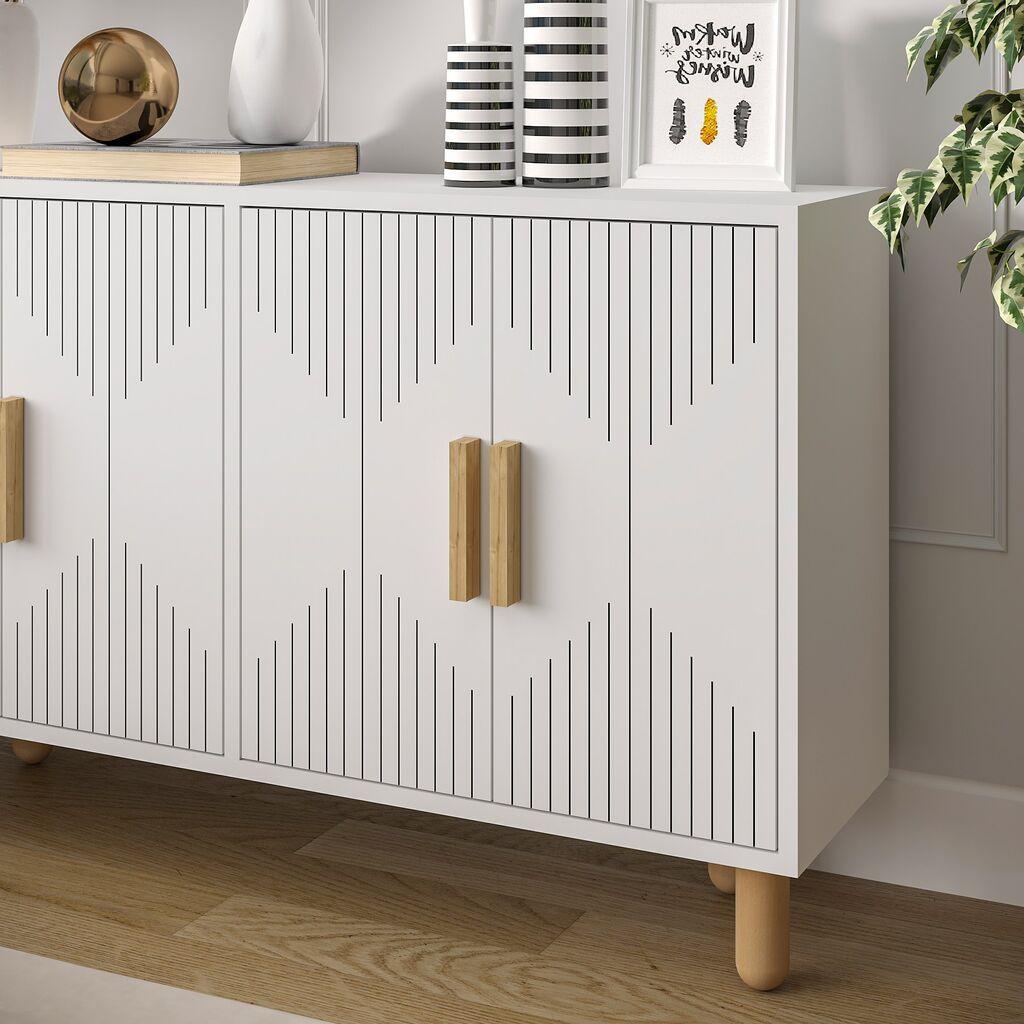 Hanah Home Konzola Roger, 120x73,6x29,6 cm, Bijela