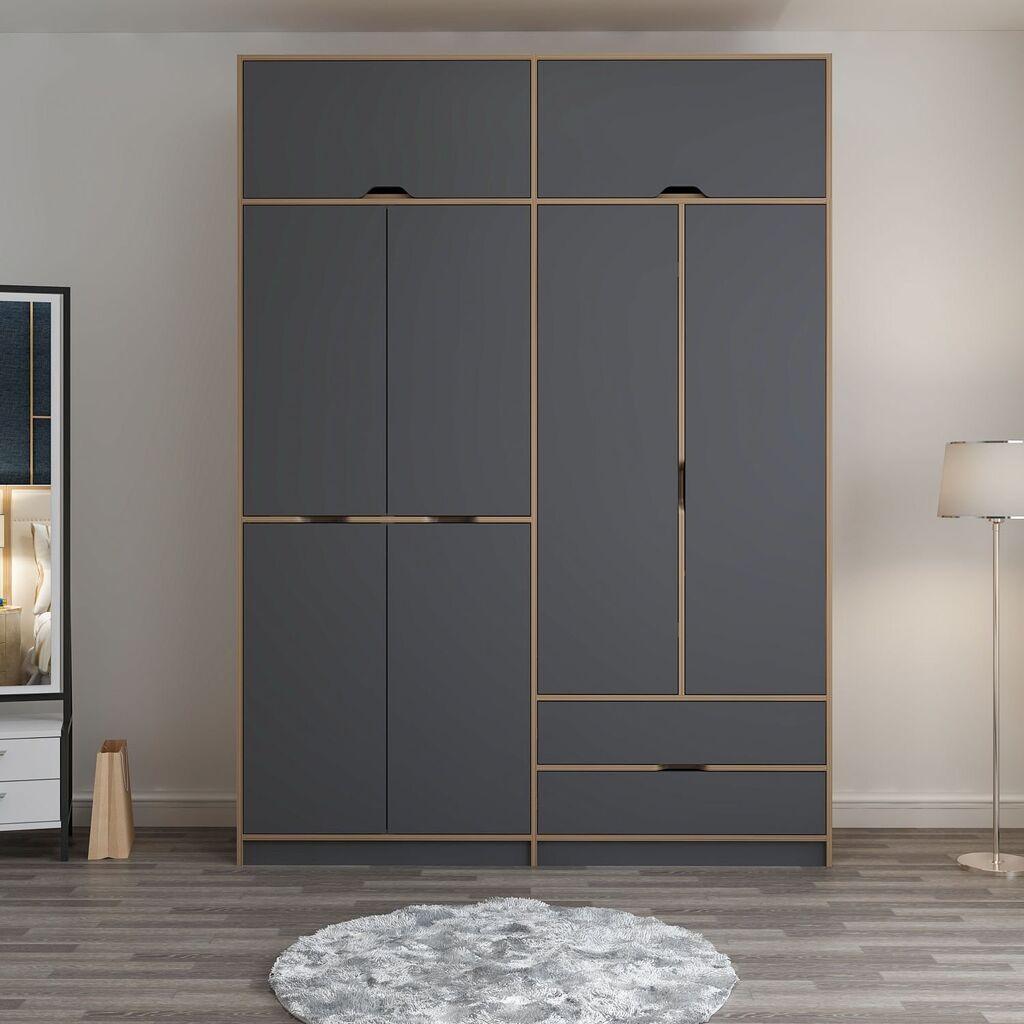 Hanah Home Ormar Elina-8908, 185x253x52 cm, Antracit