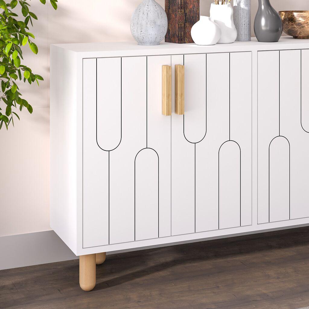 Hanah Kućna konzola Vincent, 120x73,6x29,6 cm, Bijela