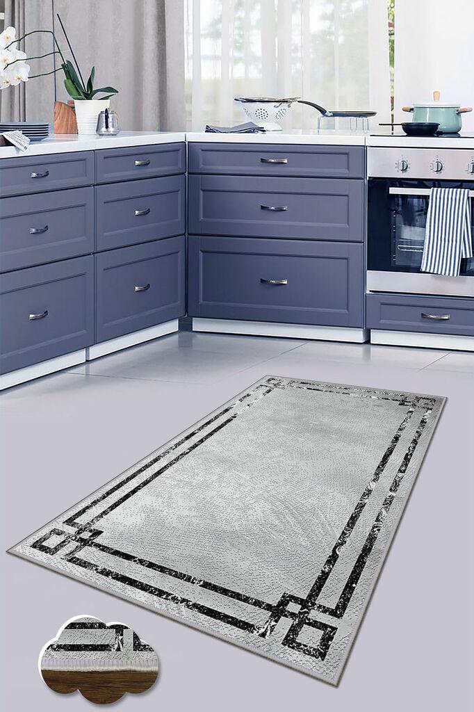Conceptum Hypnose Tepih Wookece252, 100x300 cm, Sivo-crni