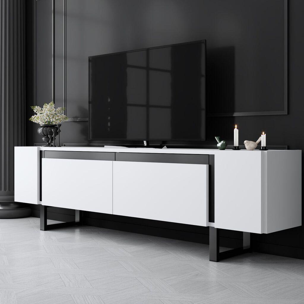 Hanah Home TV komoda Yildiz, 180x50x30 cm, bijelo-crna
