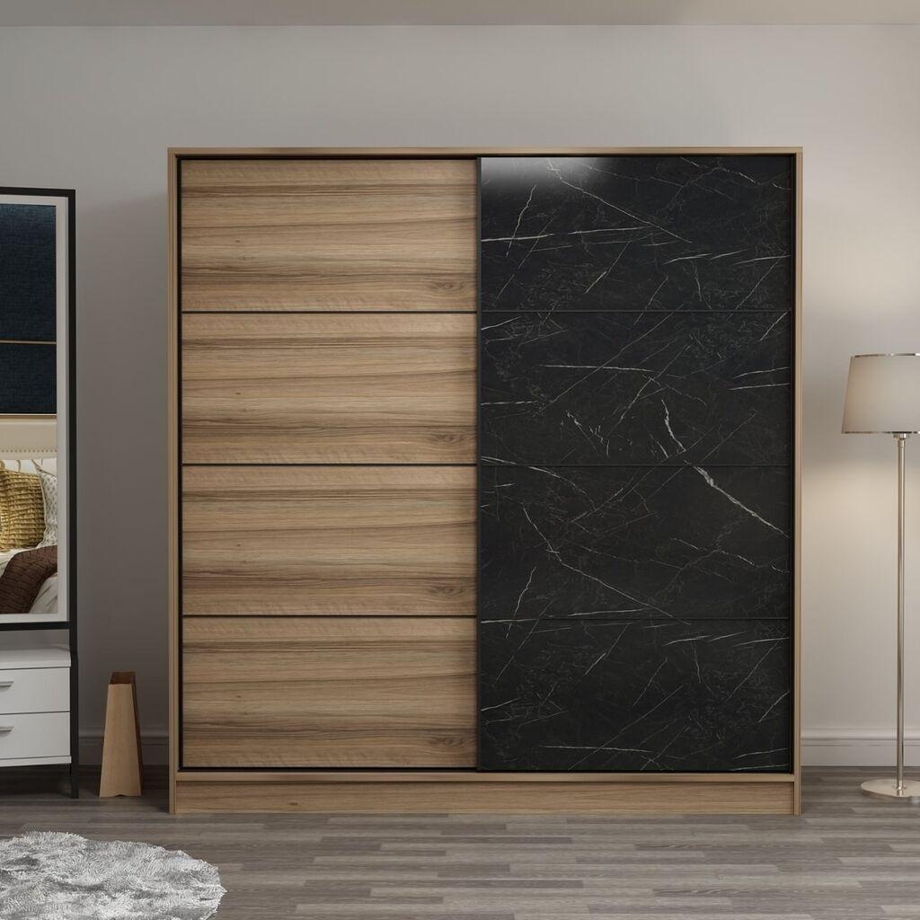 Hanah Home Ormar Kale-7169, 220x210x60 cm, Hrast-crni