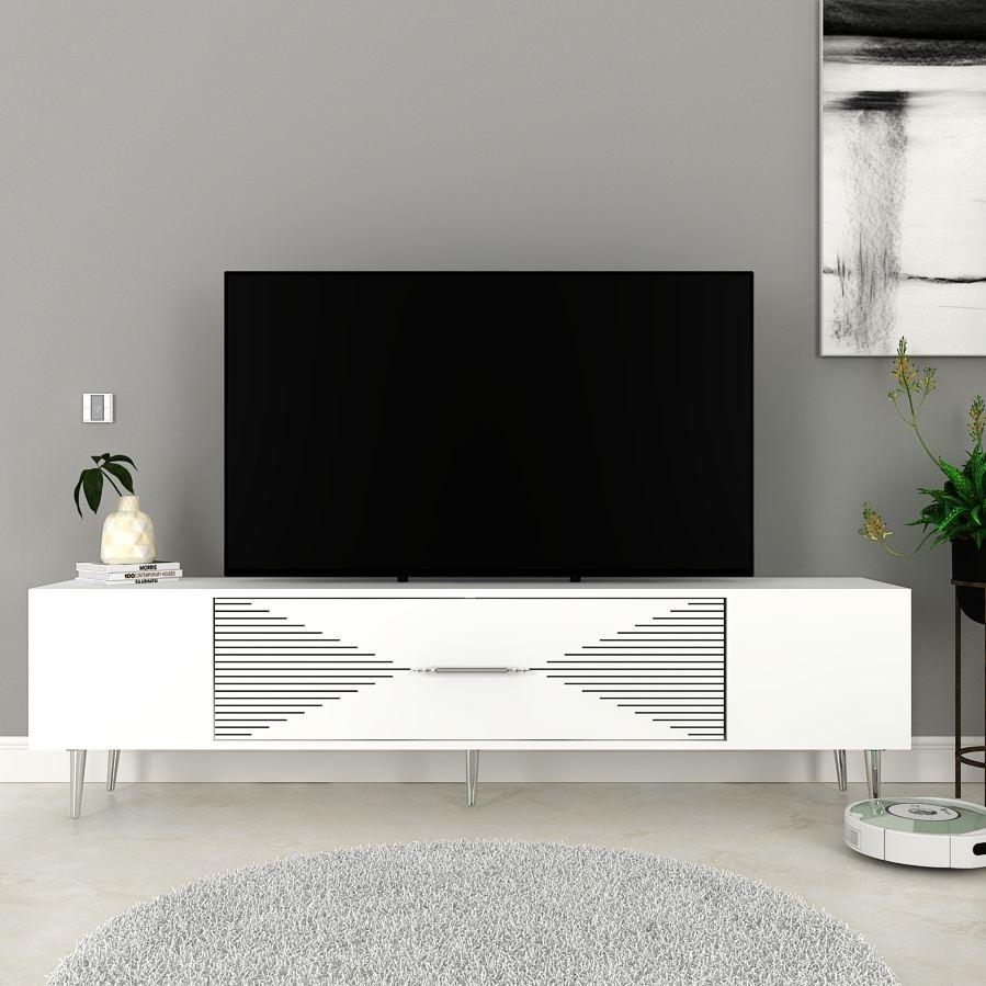 Hanah Home TV komoda Dekol1, 150x48,2x29,6 cm, Bijela