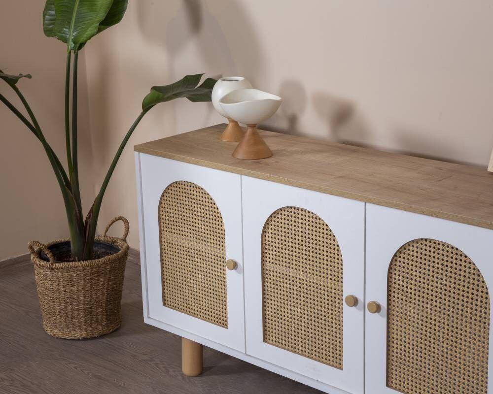 Hanah Kućna konzola Bohem, 80x180x41 cm, Bijeli hrast