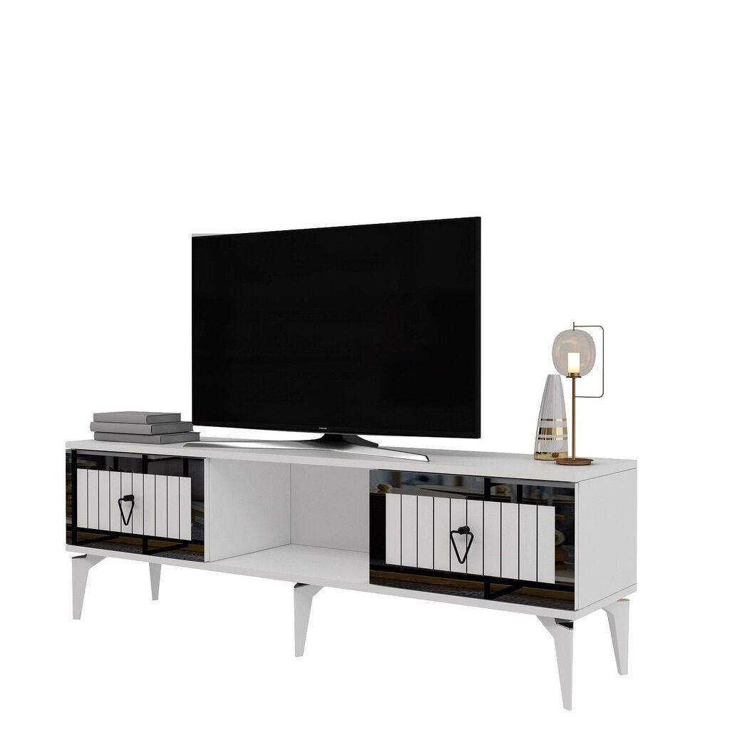 Hanah Home TV komoda Linda, 150x44,6x29,6 cm, Bijelo-Srebrne boje