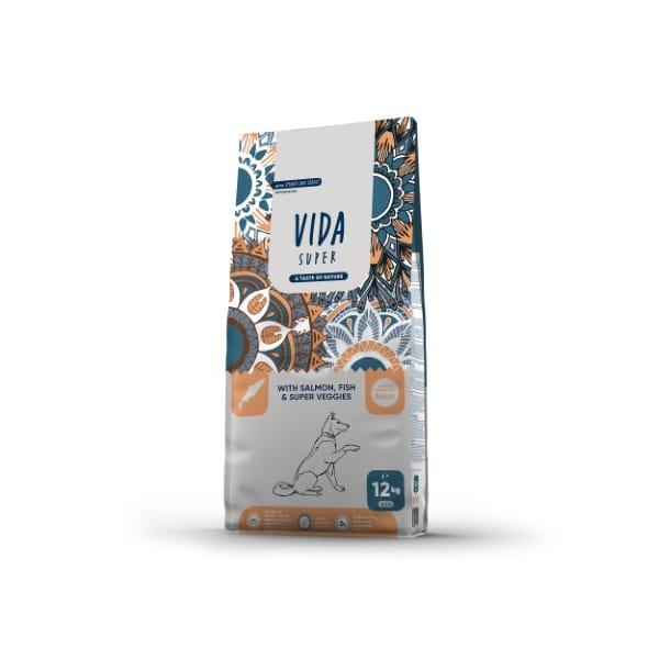 VIDA SUPER Suha hrana za odrasle pse srednjih i velikih rasa sa lososom, ribom i super veggies, 12 kg