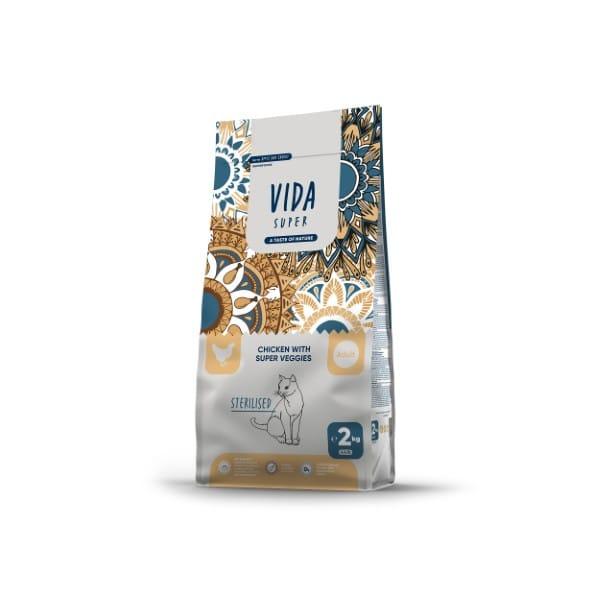 VIDA SUPER Suha hrana za odrasle sterilisane mačke sa piletinom i super veggies, 2 kg