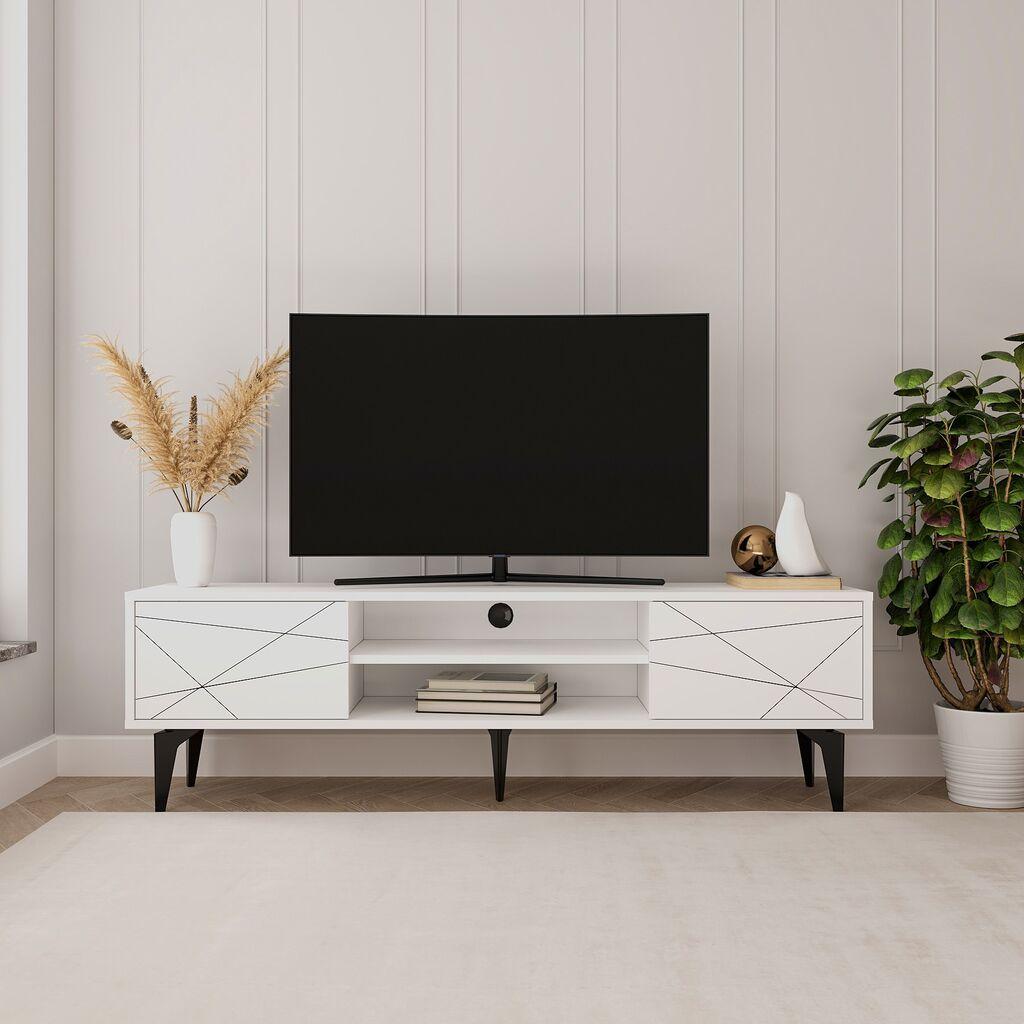 Hanah Home TV komoda Brendon, 160x48,2x39,6 cm, Bijela