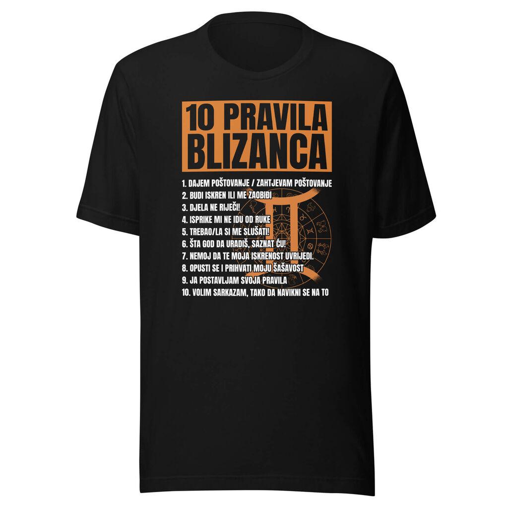 Goatees Muška majica 10 Pravila Blizanca, Crna