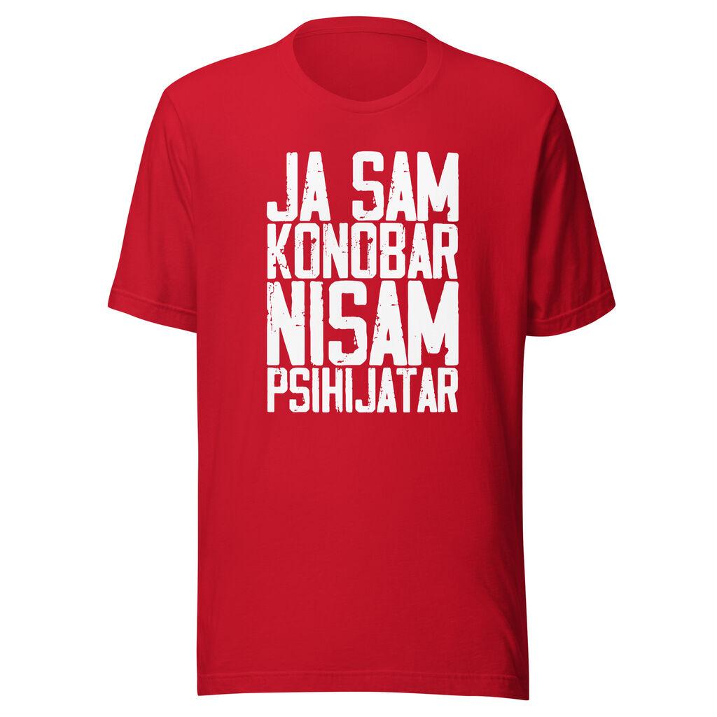 Goatees Muška majica Ja Sam Konobar Nisam Psihijatar, Crvena