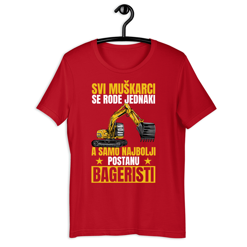 Goatees Muška majica Svi muškarci se rode jednaki, a samo najbolji postanu bageristi, Crvena