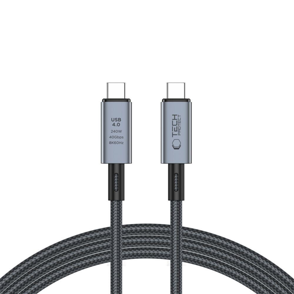 Tech-Protect USB Tip-C kabl Ultraboost Max, USB 4.0, 100cm, Sivi