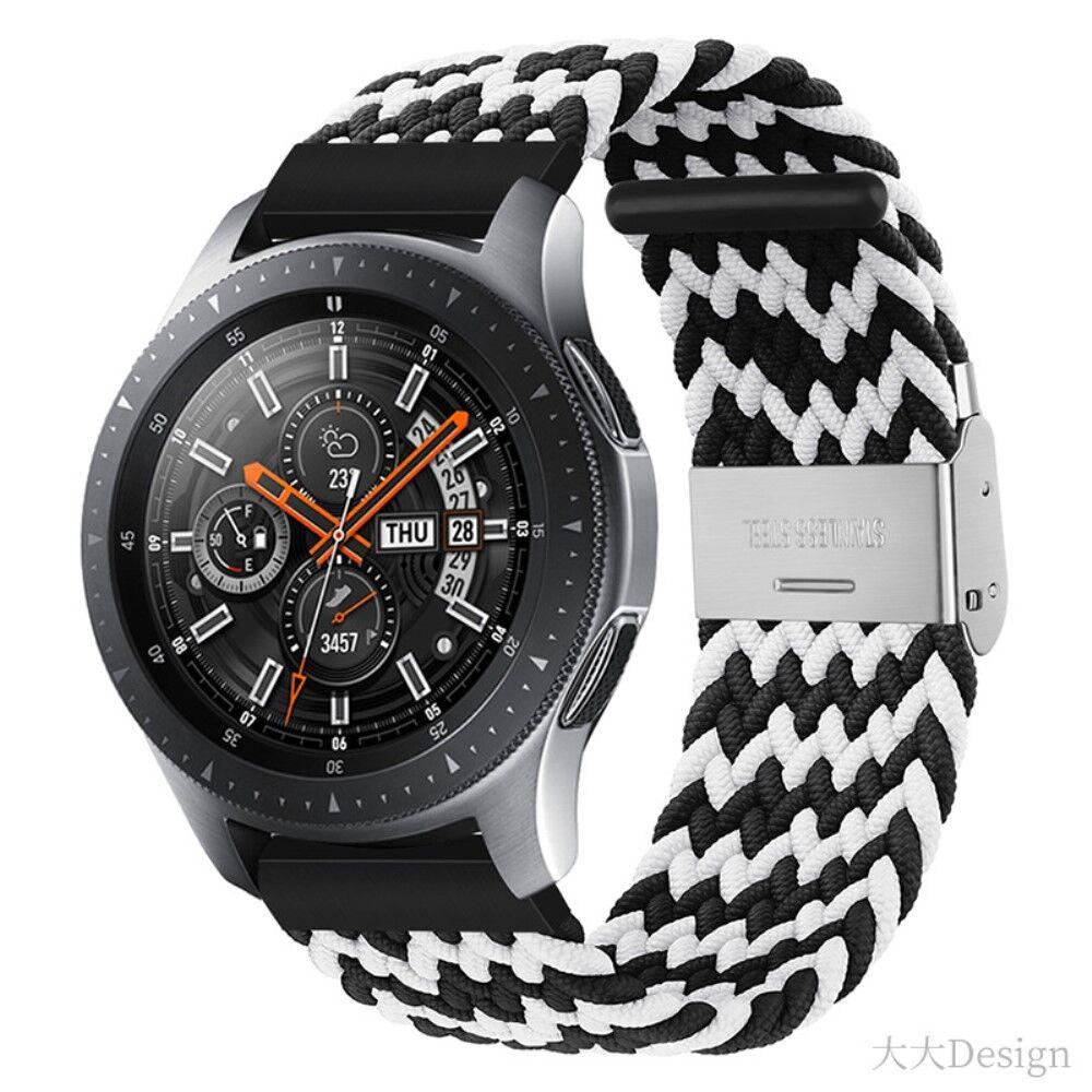 Narukvica za pametni sat, Pletena, 22mm, Crno-bijela