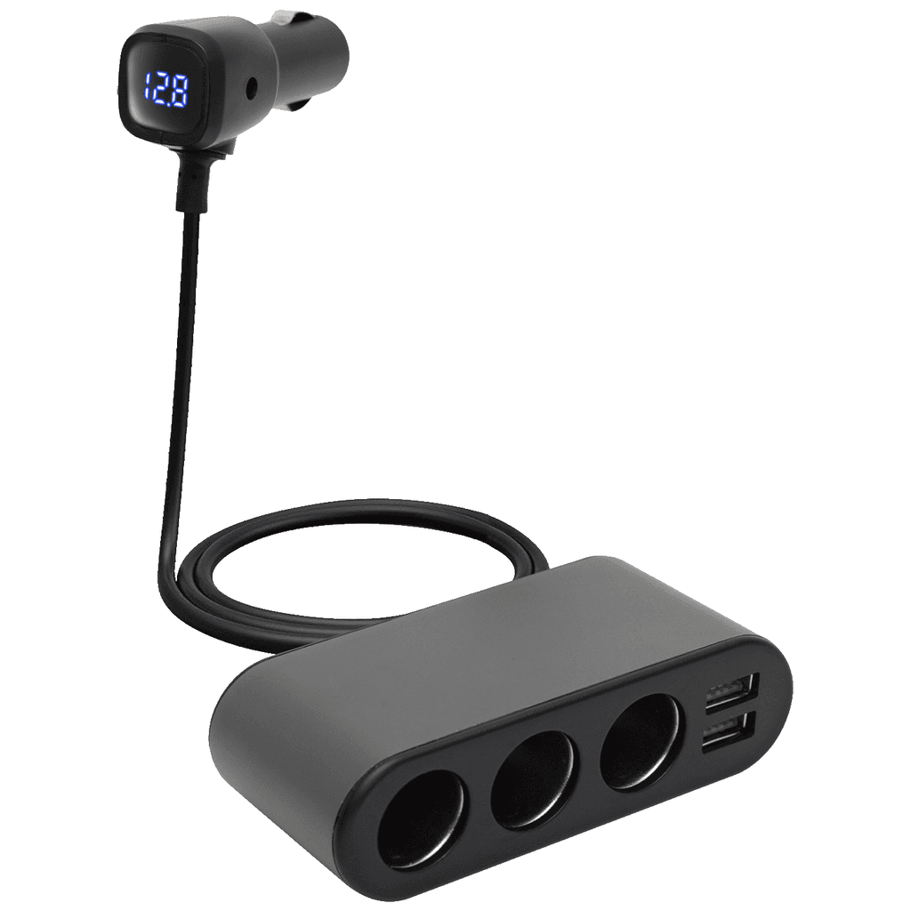 SAL Auto razdjelnik sa USB punjačem SAU80W, 3 x 12-24 V, 2 x USB, Crni