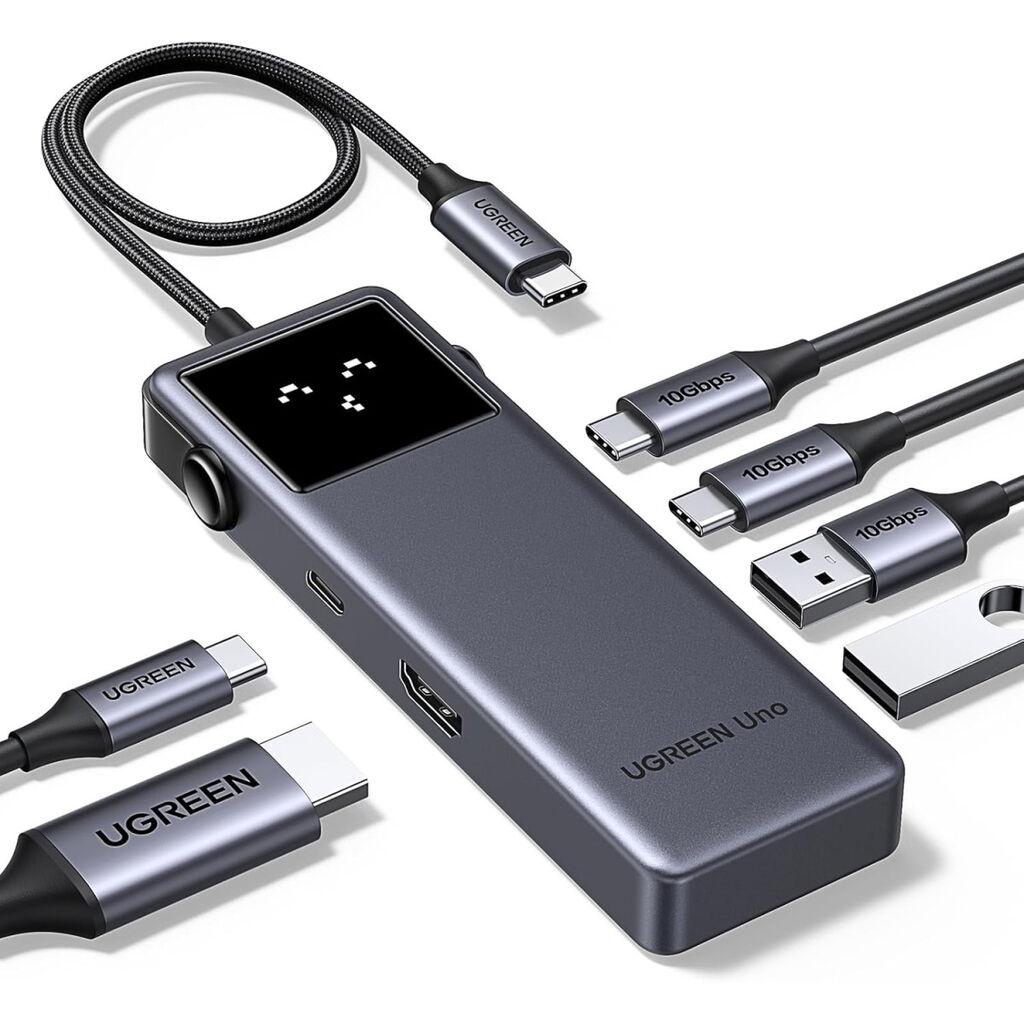 Ugreen USB-C hub sa 10Gbps, 6u1, USB-C i USB-A, 4K@60Hz ,HDMI, Crni