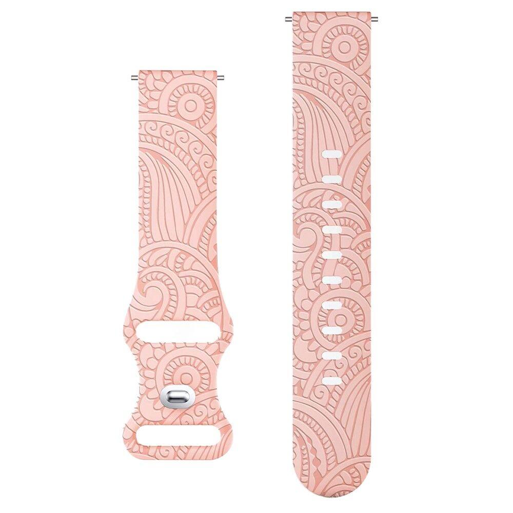 Silikonska narukvica za pametni sat, Carven Pattern, 20mm, Roza