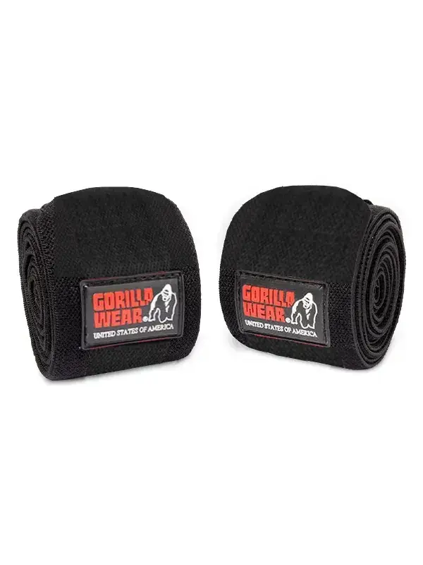 Gorilla Wear STEZNICI za Koljena 200cm - Crni