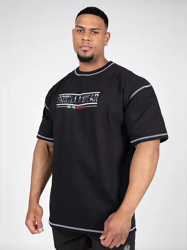 Gorilla Wear SAGINAW Oversized Majica - Crna