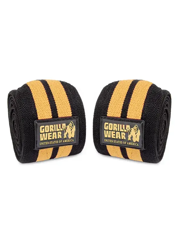 Gorilla Wear STEZNICI za Koljena 200cm - Crno/Zlatni