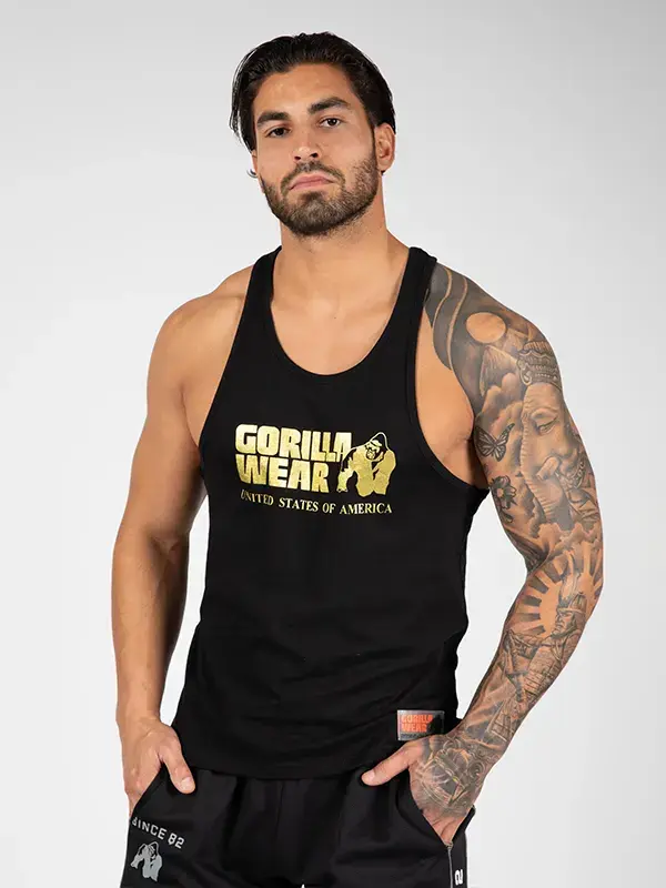 Gorilla Wear CLASSIC Tank Top - Crno/Zlatna