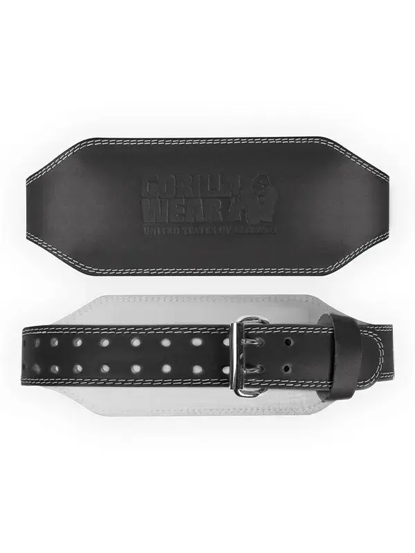 Gorilla Wear KOŽNI Pojas za Dizanje Tegova - Širina 15cm - Crni