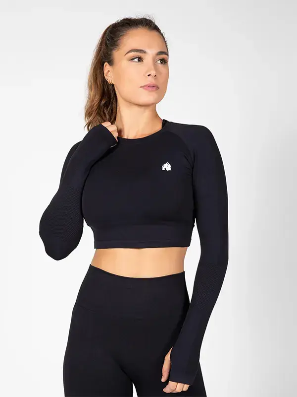 Gorilla Wear HILTON Bešavna Majica Dugi Rukav – Crna