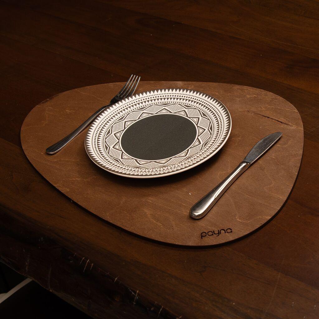 Hermia set podmetača u obliku krušaka, drveni, 4 dijela, smeđi