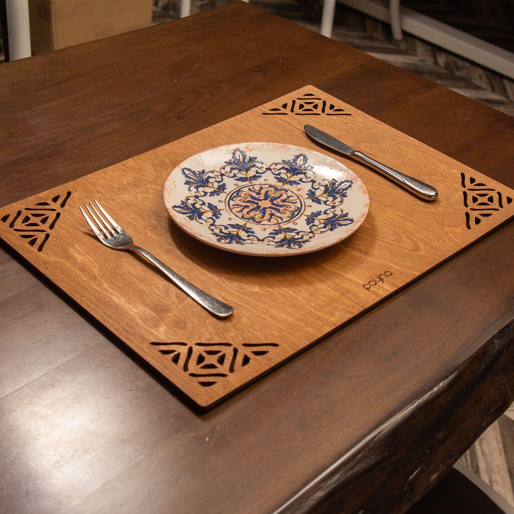 Hermia Corpat set podmetača, drveni, 4 dijela, smeđi